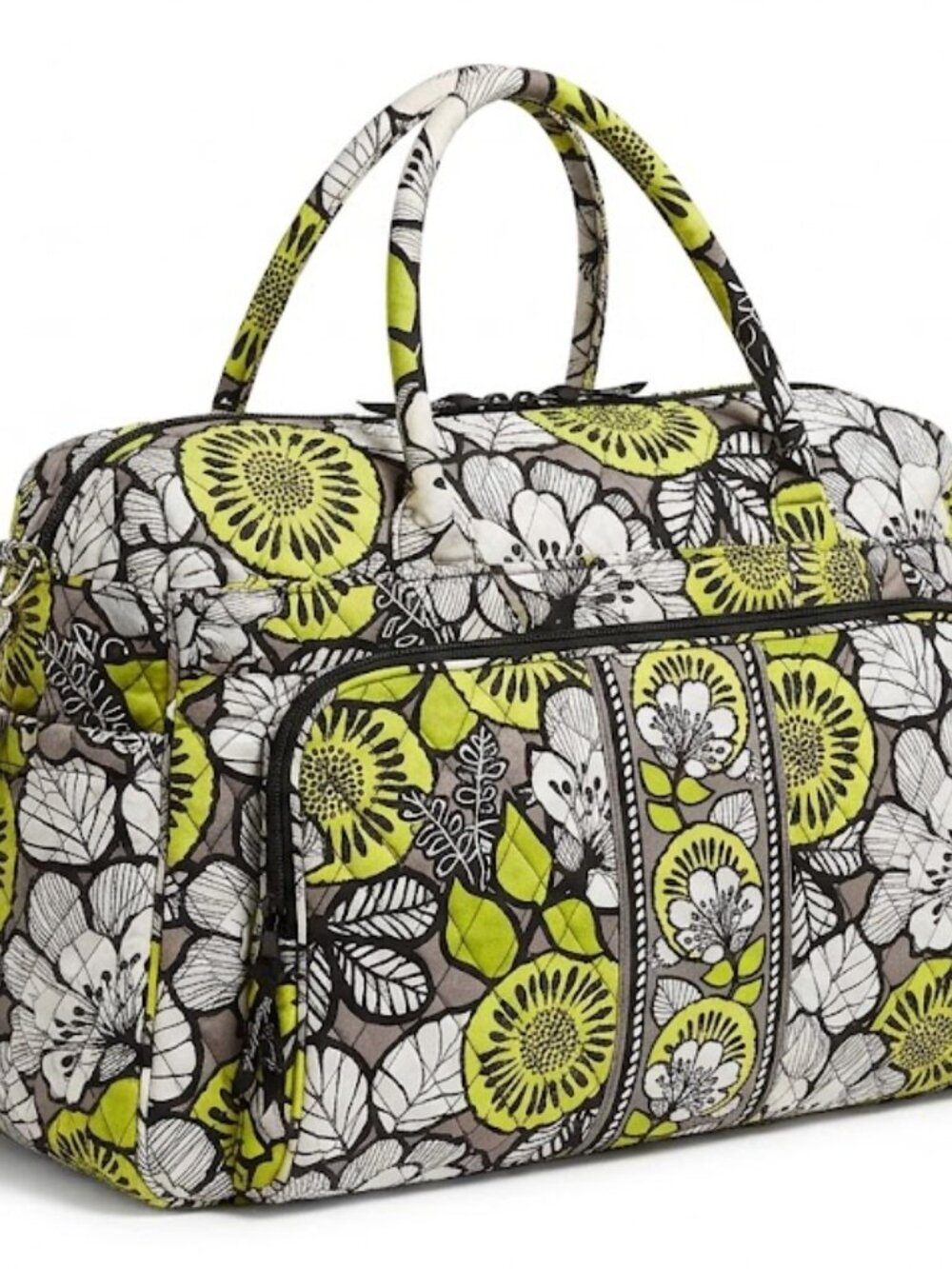 🌟 Vera Bradley 2-Pc Green/White Floral Travel Set • Duffle & Crossbody - Picture 2 of 12